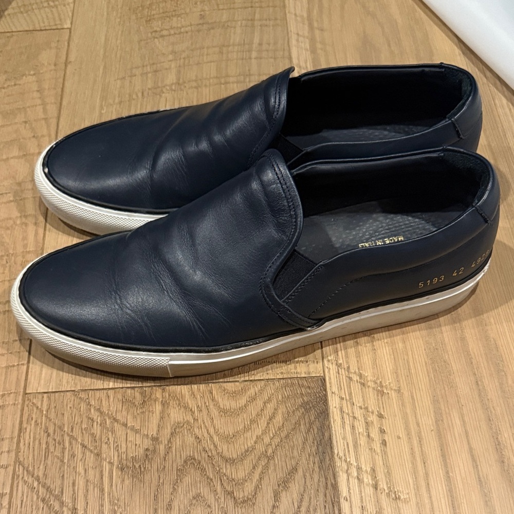 Common Projects navy Slip-On and black high tops!!!